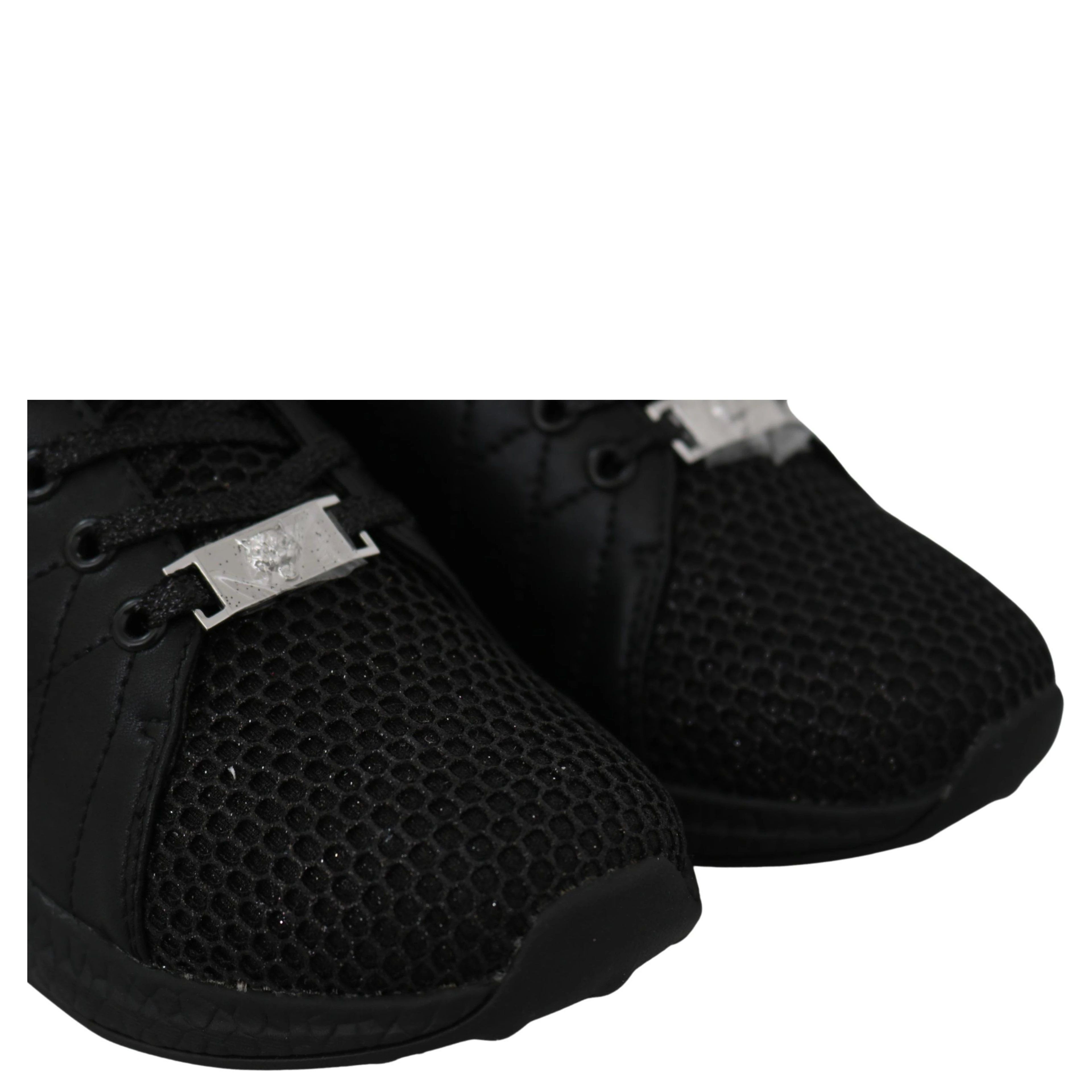 Black Polyester Runner Gisella Sneakers Shoes