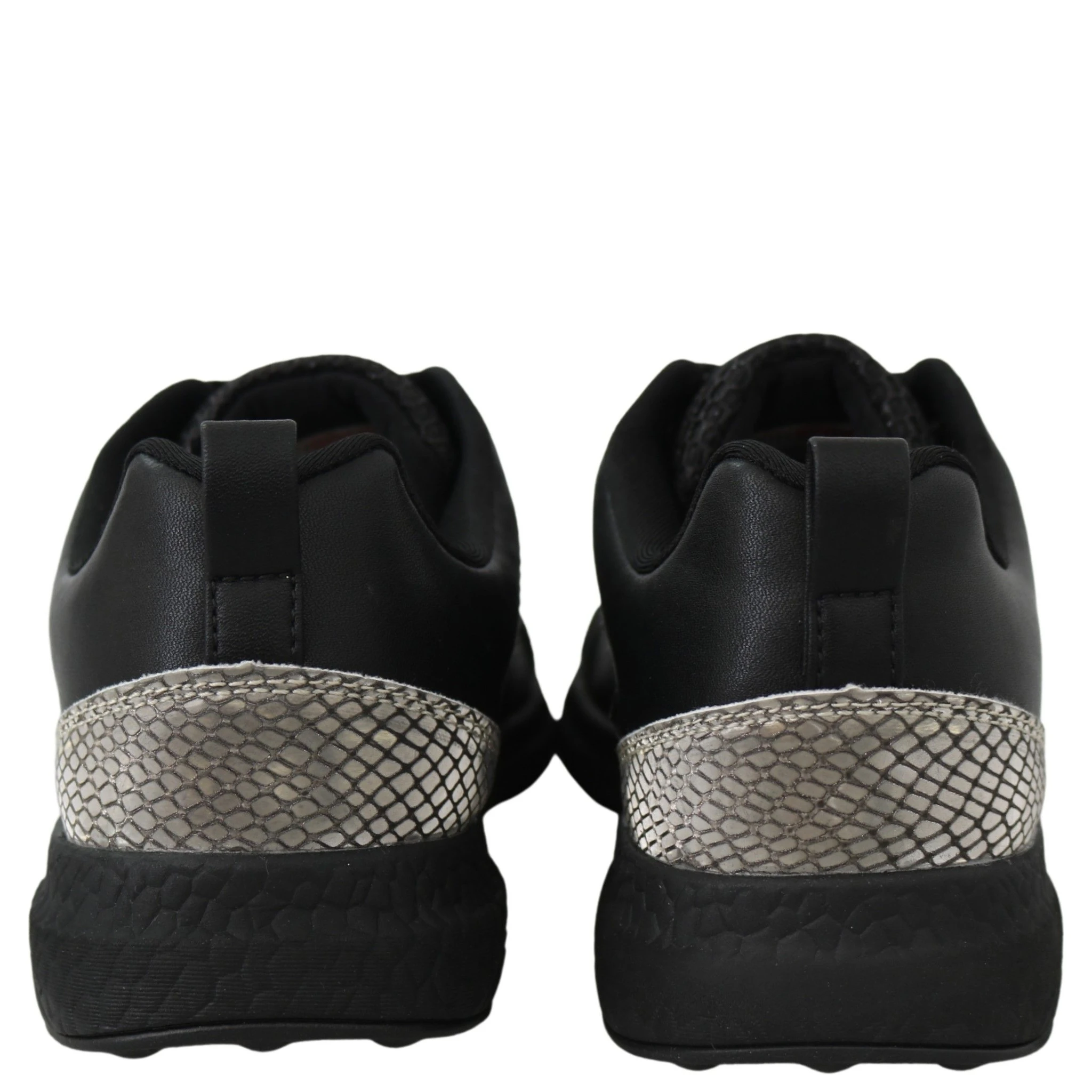 Black Polyester Runner Gisella Sneakers Shoes