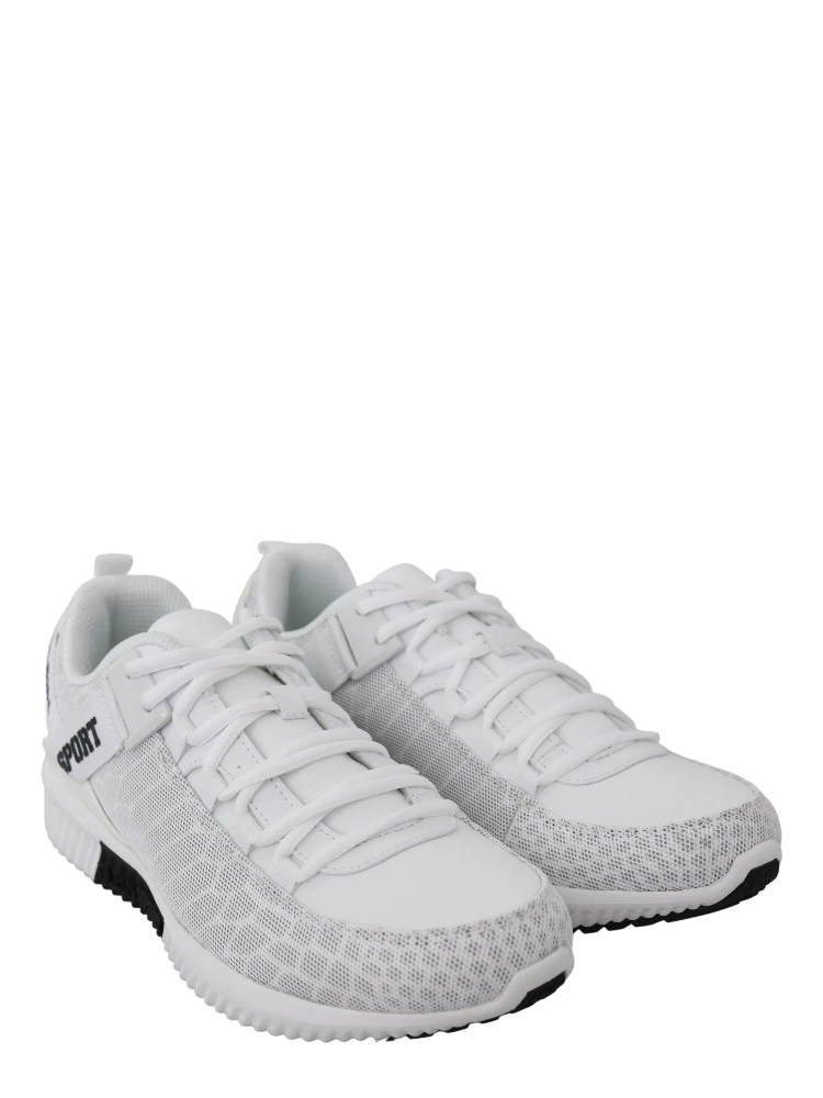 White Polyester Adrian Sneakers Shoes