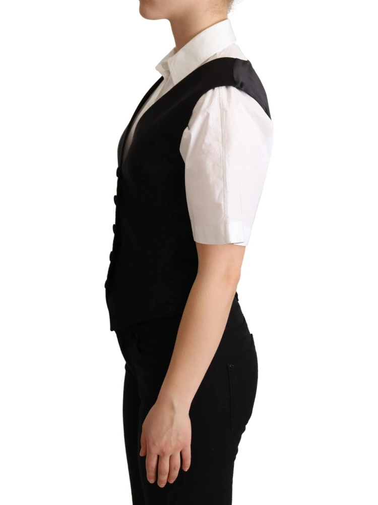 Black Silk Sleeveless Waistcoat Vest alternative