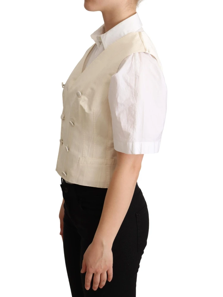 Beige Silk Sleeveless Waistcoat Vest alternative
