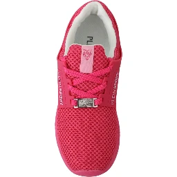 Fuxia Beetroot Polyester Runner Becky Sneakers Shoes