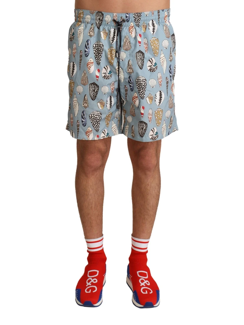 Blue Seashell Beachwear Swimwear Shorts