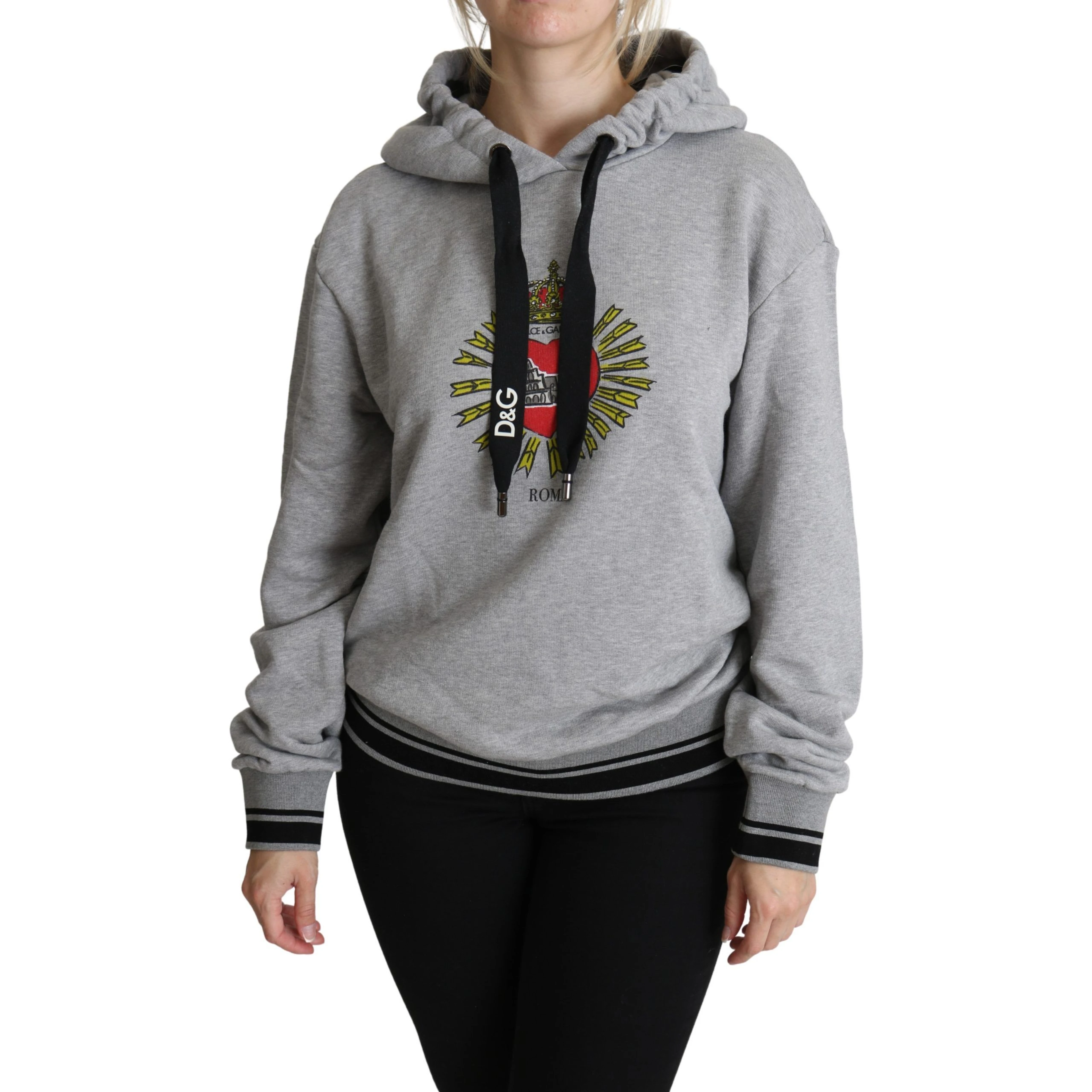 Gray Printed Hooded Exclusive Logo Sweater
