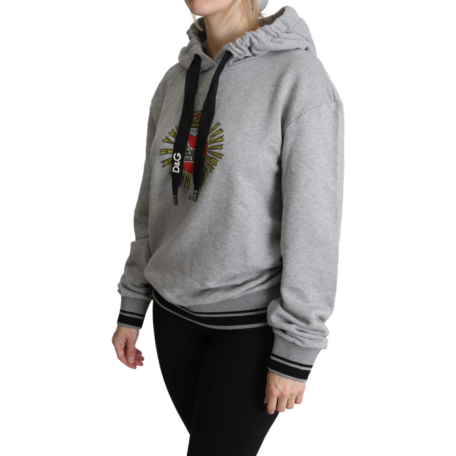 Gray Printed Hooded Exclusive Logo Sweater