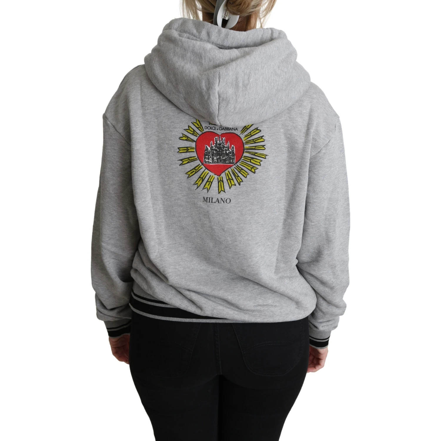Gray Printed Hooded Exclusive Logo Sweater