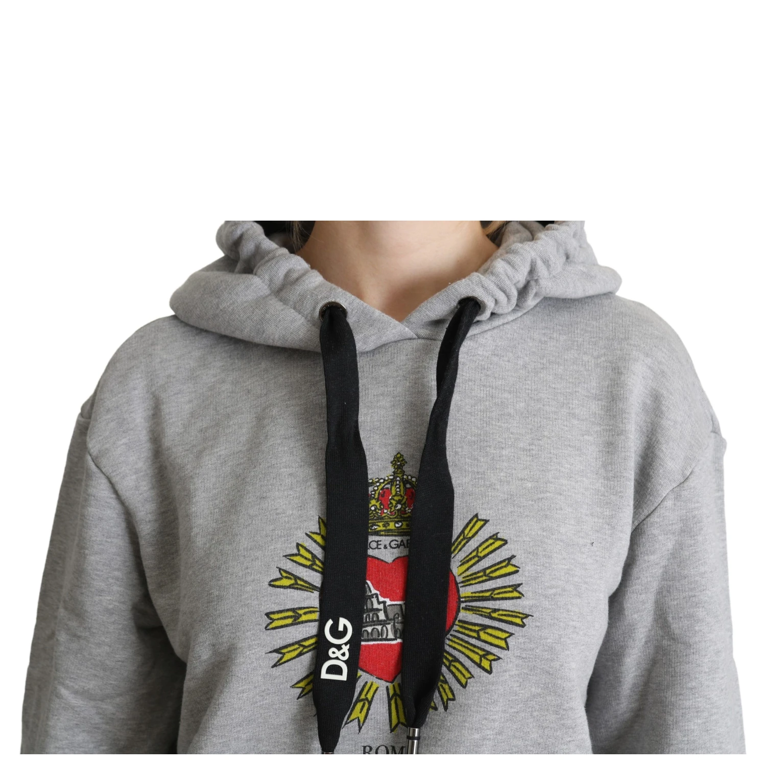 Gray Printed Hooded Exclusive Logo Sweater