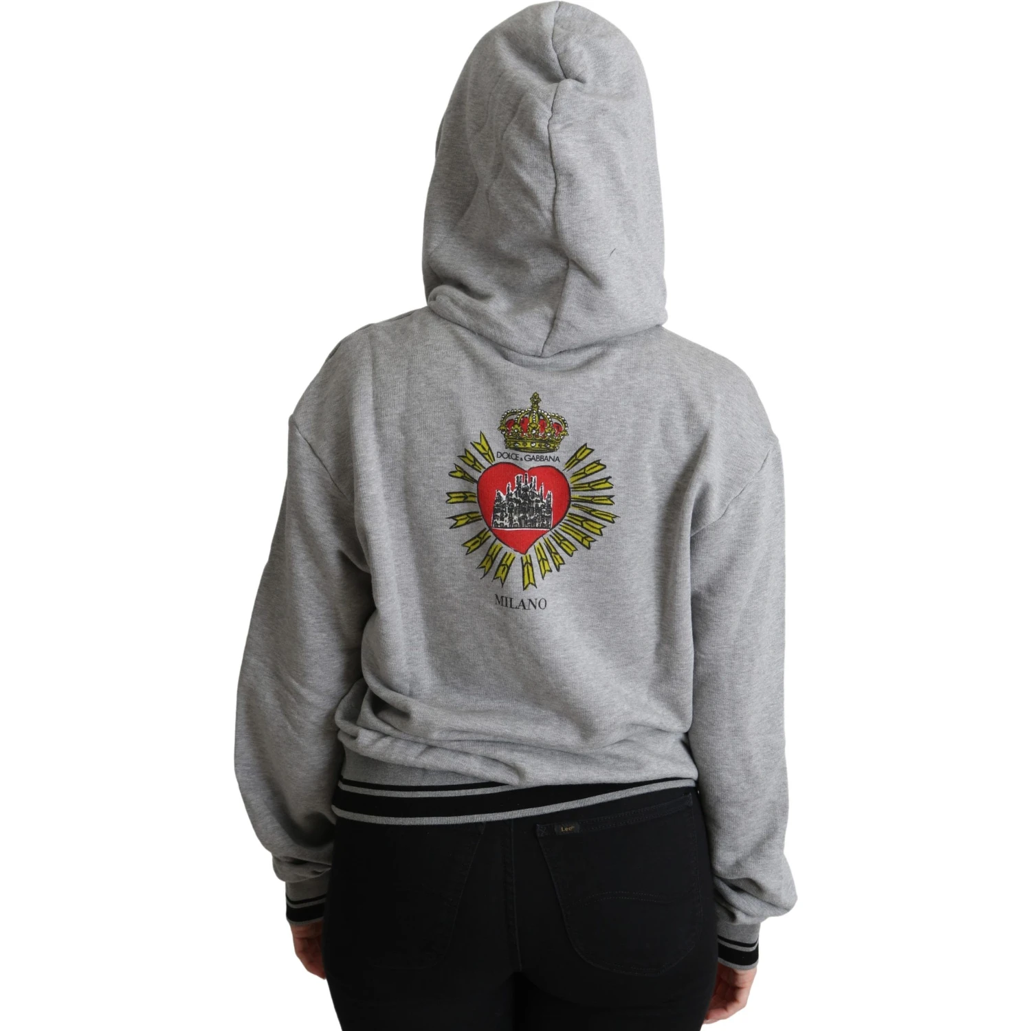 Gray Printed Hooded Exclusive Logo Sweater