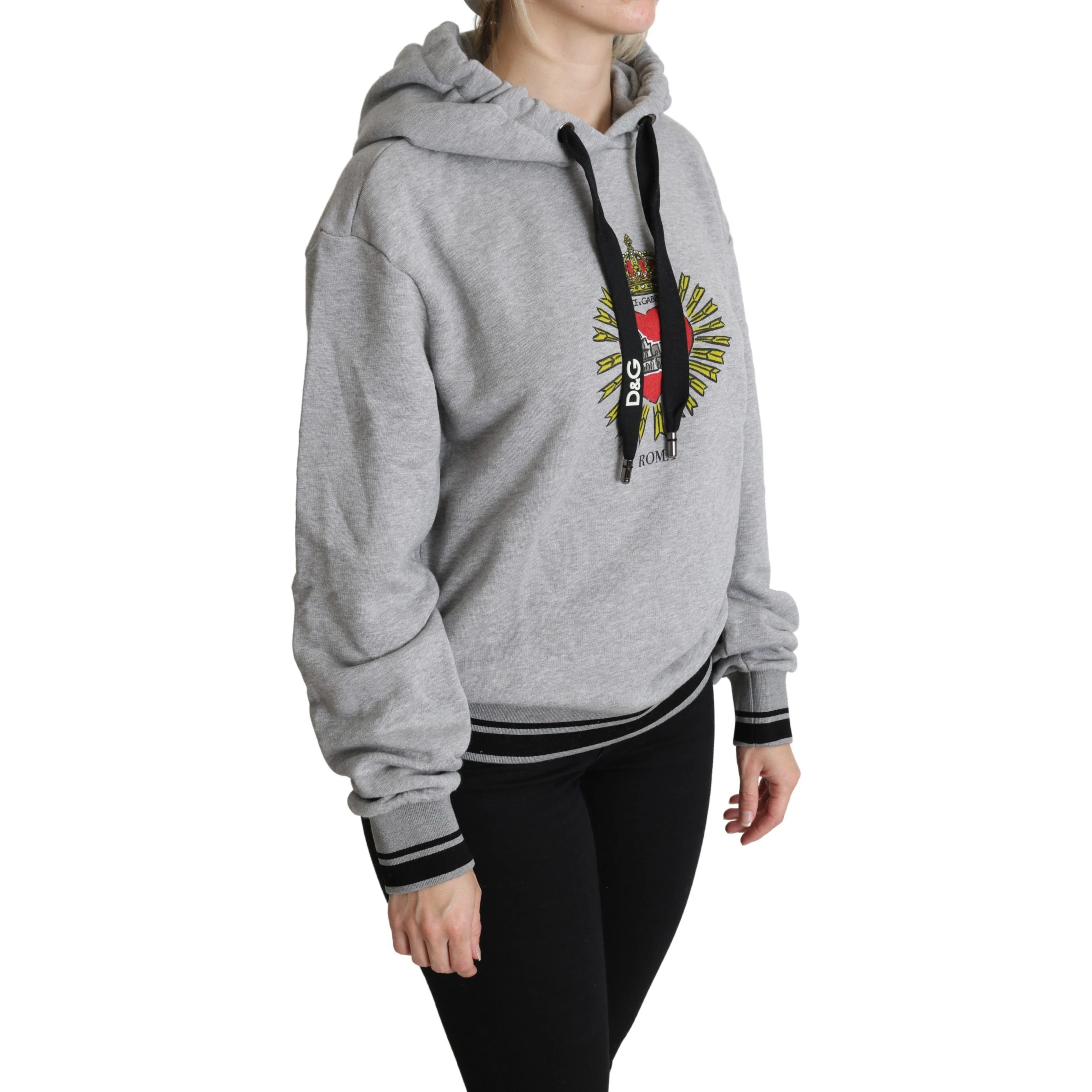 Gray Printed Hooded Exclusive Logo Sweater