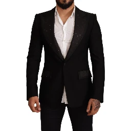 Black Wool Slim Fit Coat Blazer Jacket