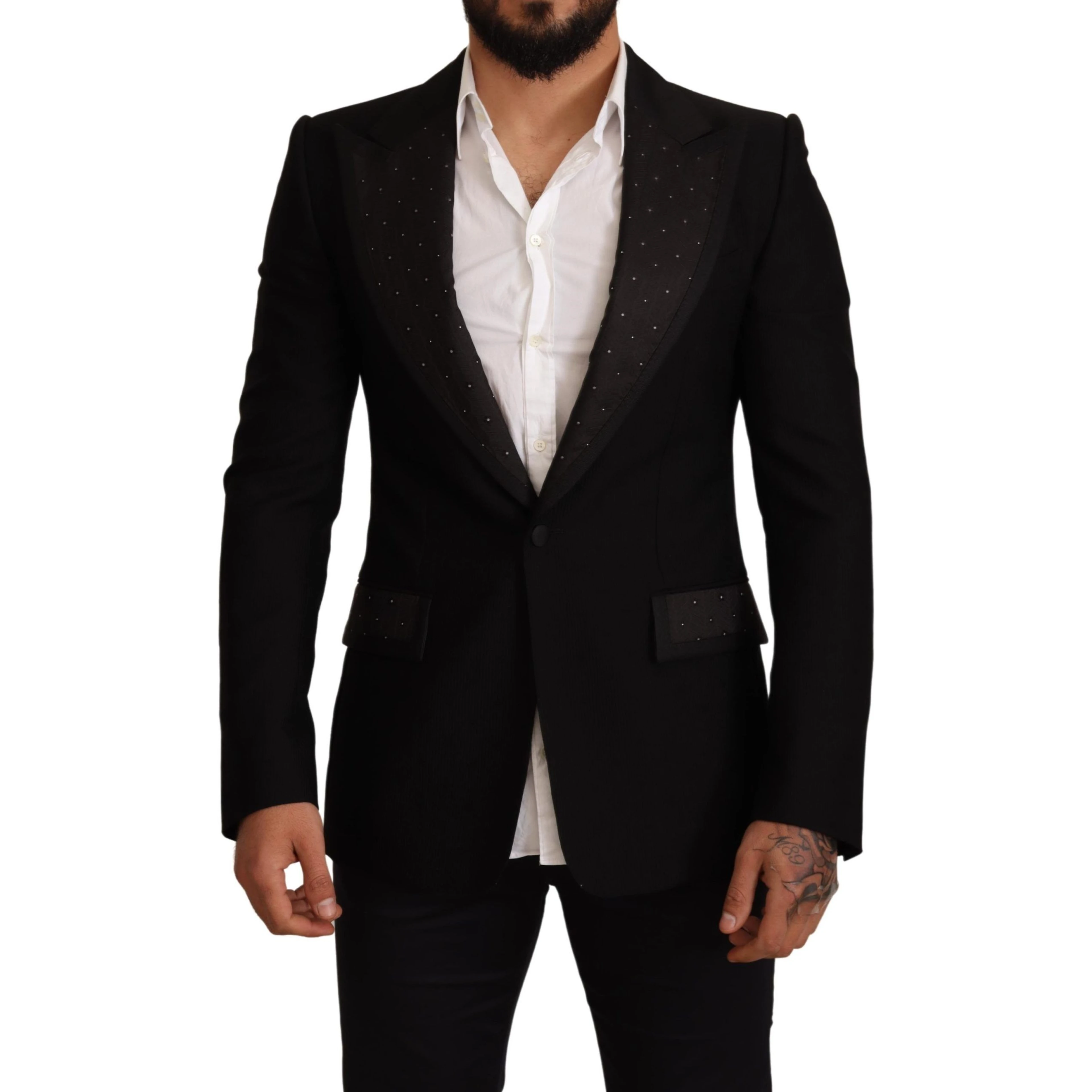 Black Wool Slim Fit Coat Blazer Jacket