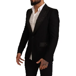 Black Wool Slim Fit Coat Blazer Jacket