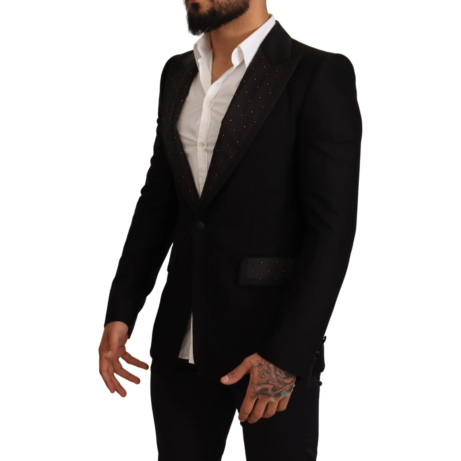 Black Wool Slim Fit Coat Blazer Jacket