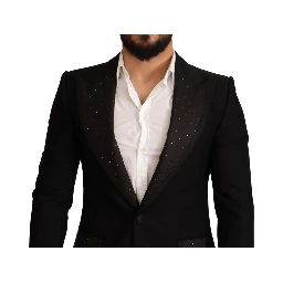 Black Wool Slim Fit Coat Blazer Jacket