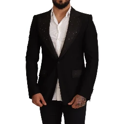 Black Wool Slim Fit Coat Blazer Jacket