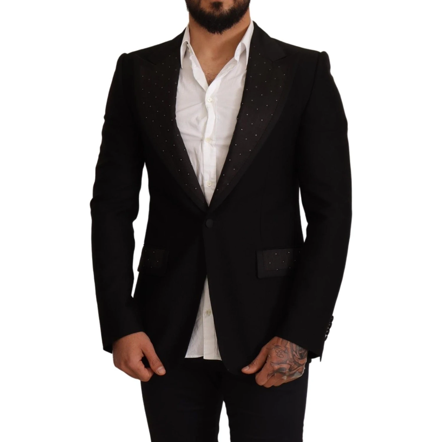 Black Wool Slim Fit Coat Blazer Jacket