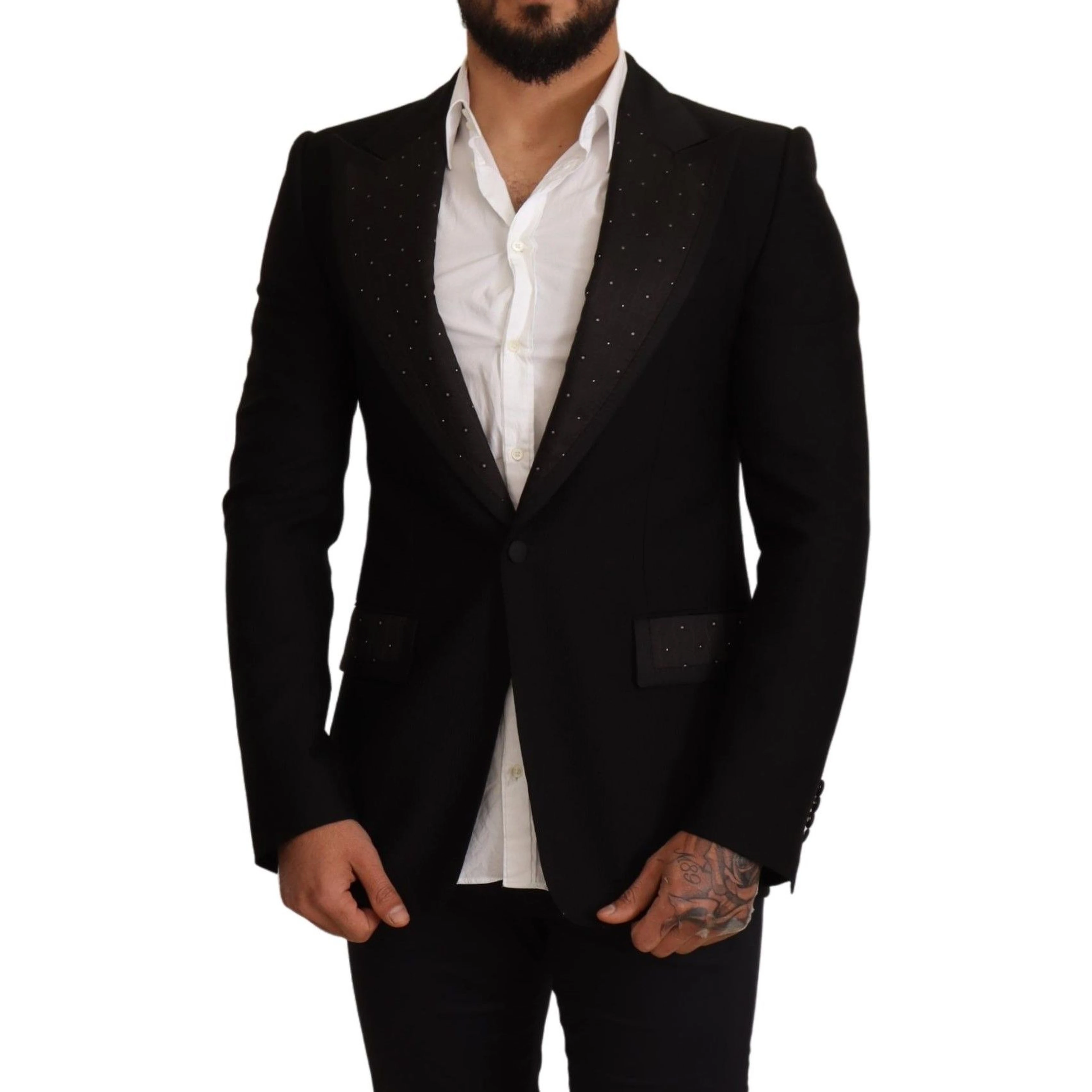Black Wool Slim Fit Coat Blazer Jacket
