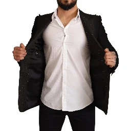 Black Wool Slim Fit Coat Blazer Jacket
