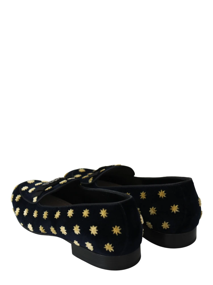 Blue Velvet Crown Slippers Loafers Shoes alternative