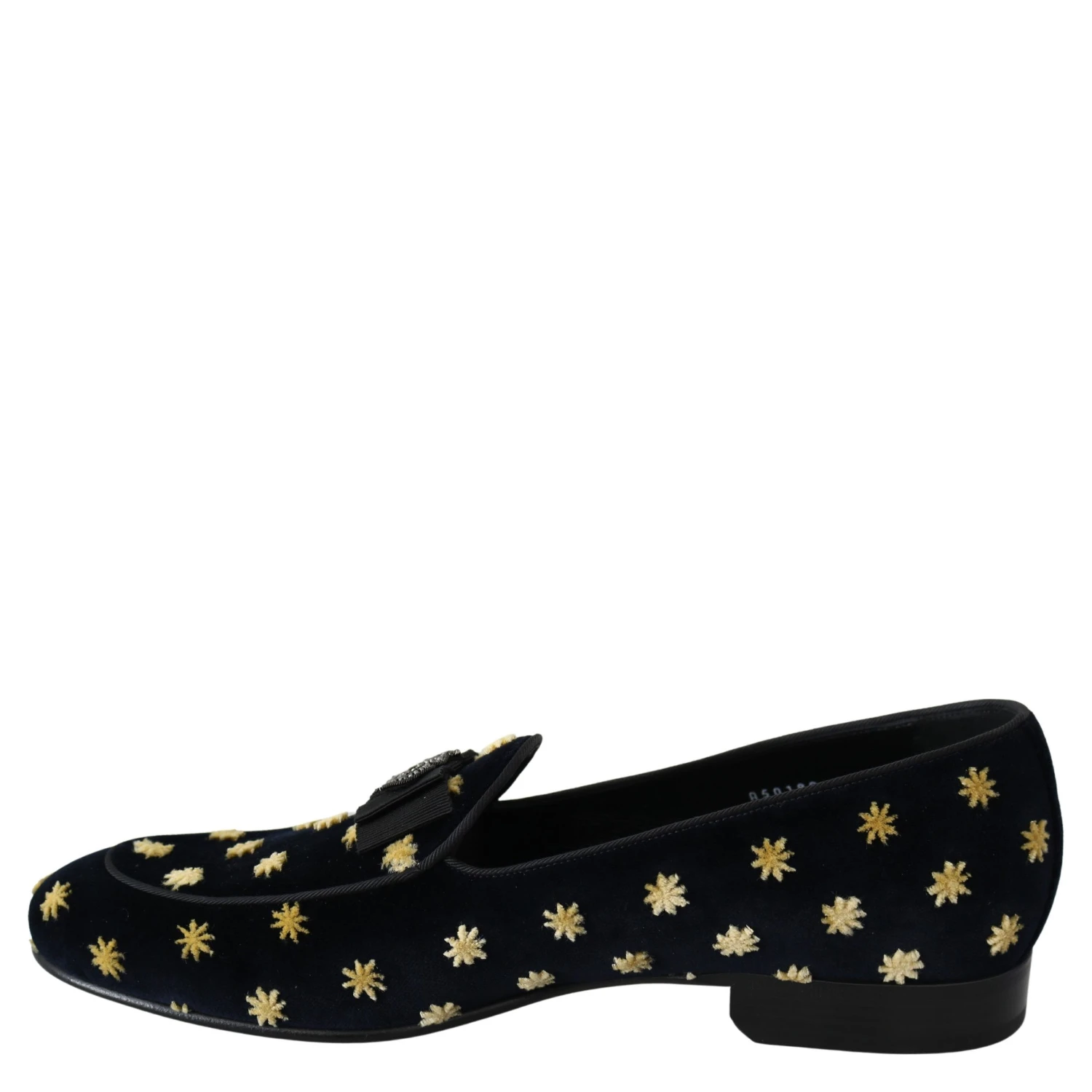 Blue Velvet Crown Slippers Loafers Shoes