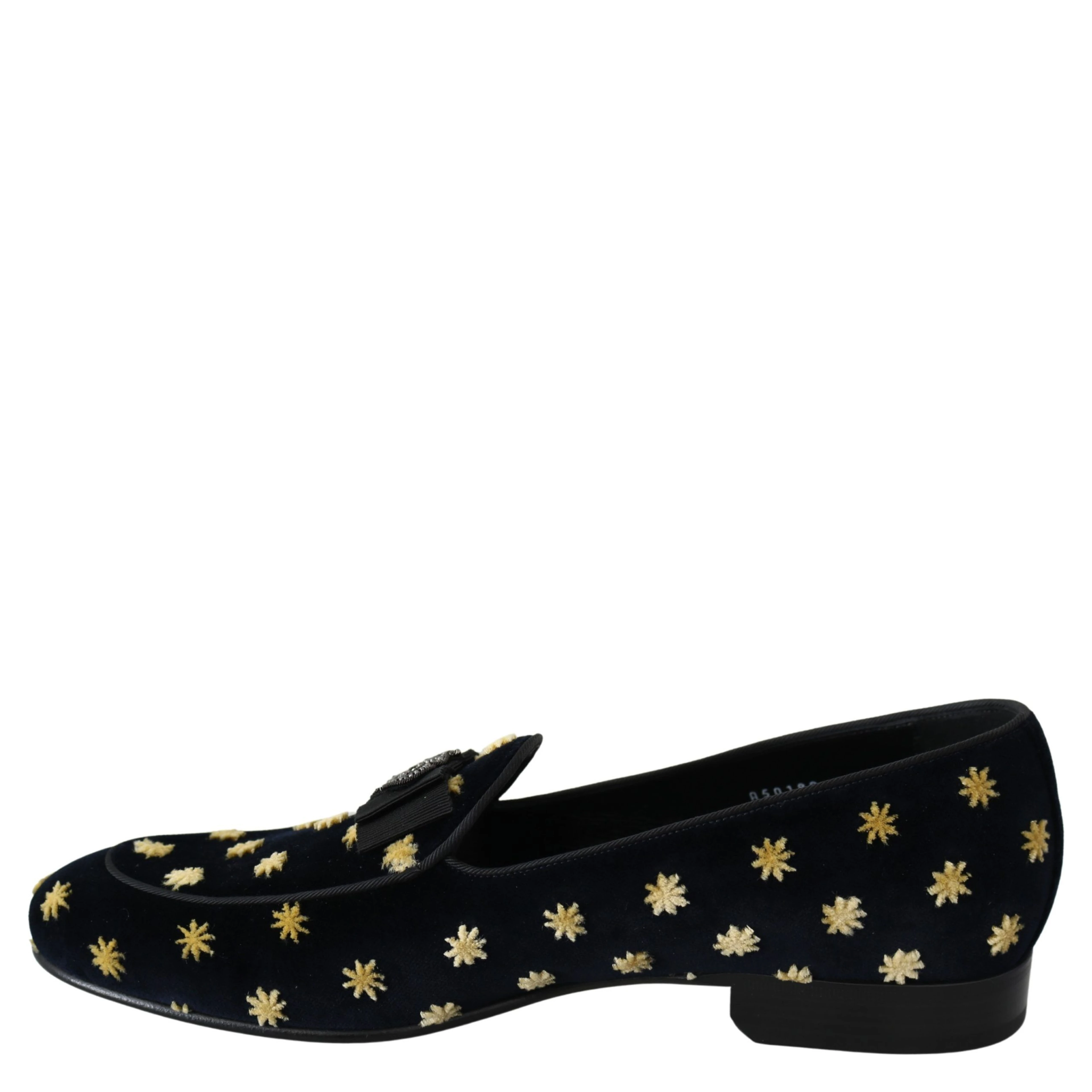 Blue Velvet Crown Slippers Loafers Shoes