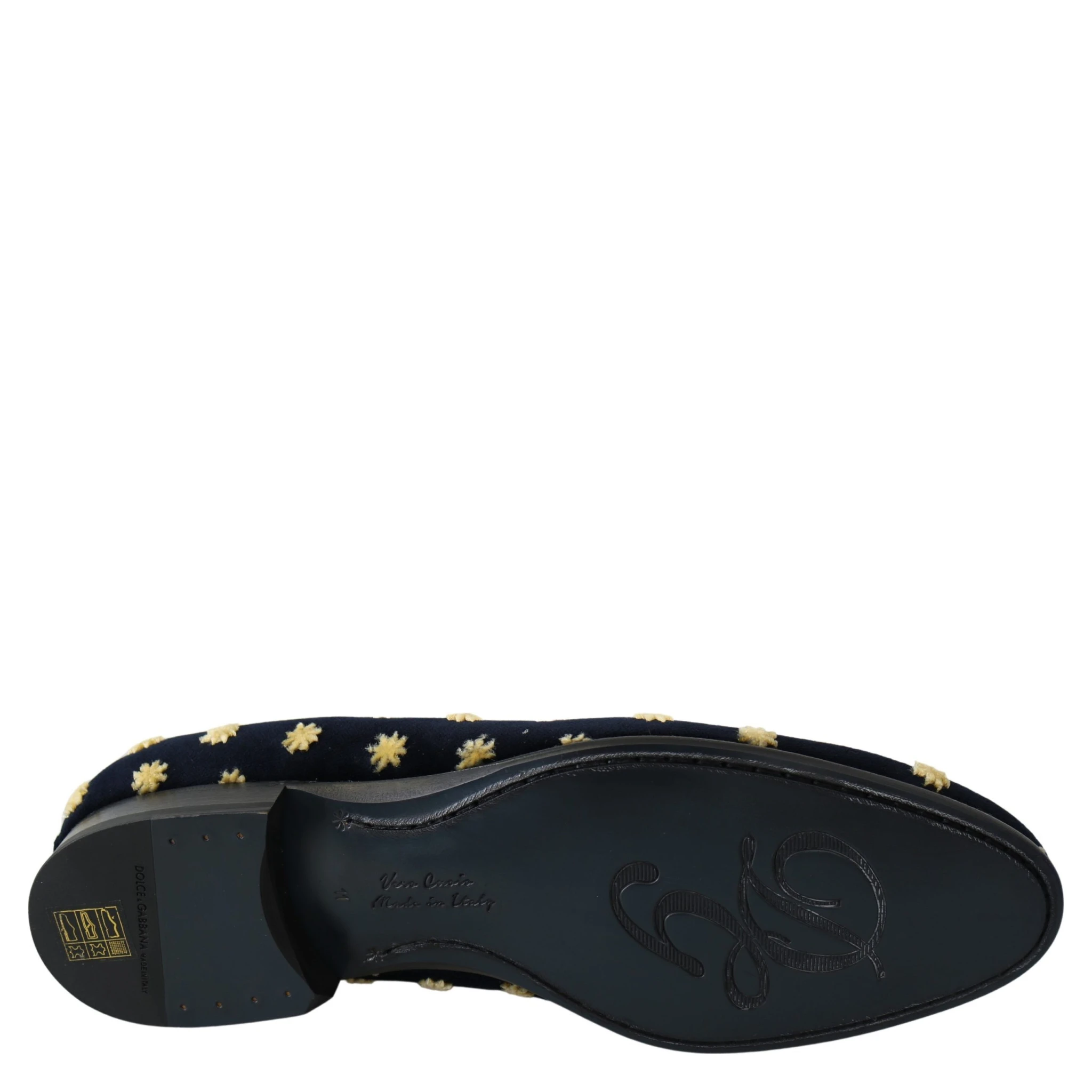 Blue Velvet Crown Slippers Loafers Shoes