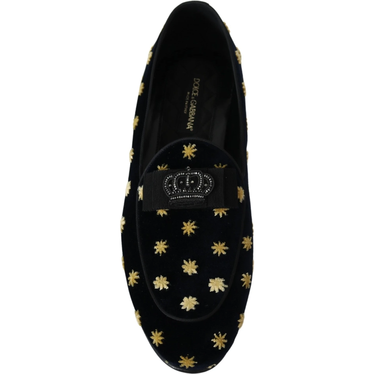Blue Velvet Crown Slippers Loafers Shoes