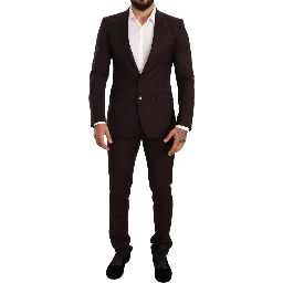 Bordeaux Wool MARTINI Slim Fit Suit