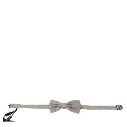 Silver Gray 100% Silk Adjustable Neck Papillon Bow Tie