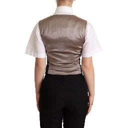 Black Jacquard Floral Waistcoat Vest Green