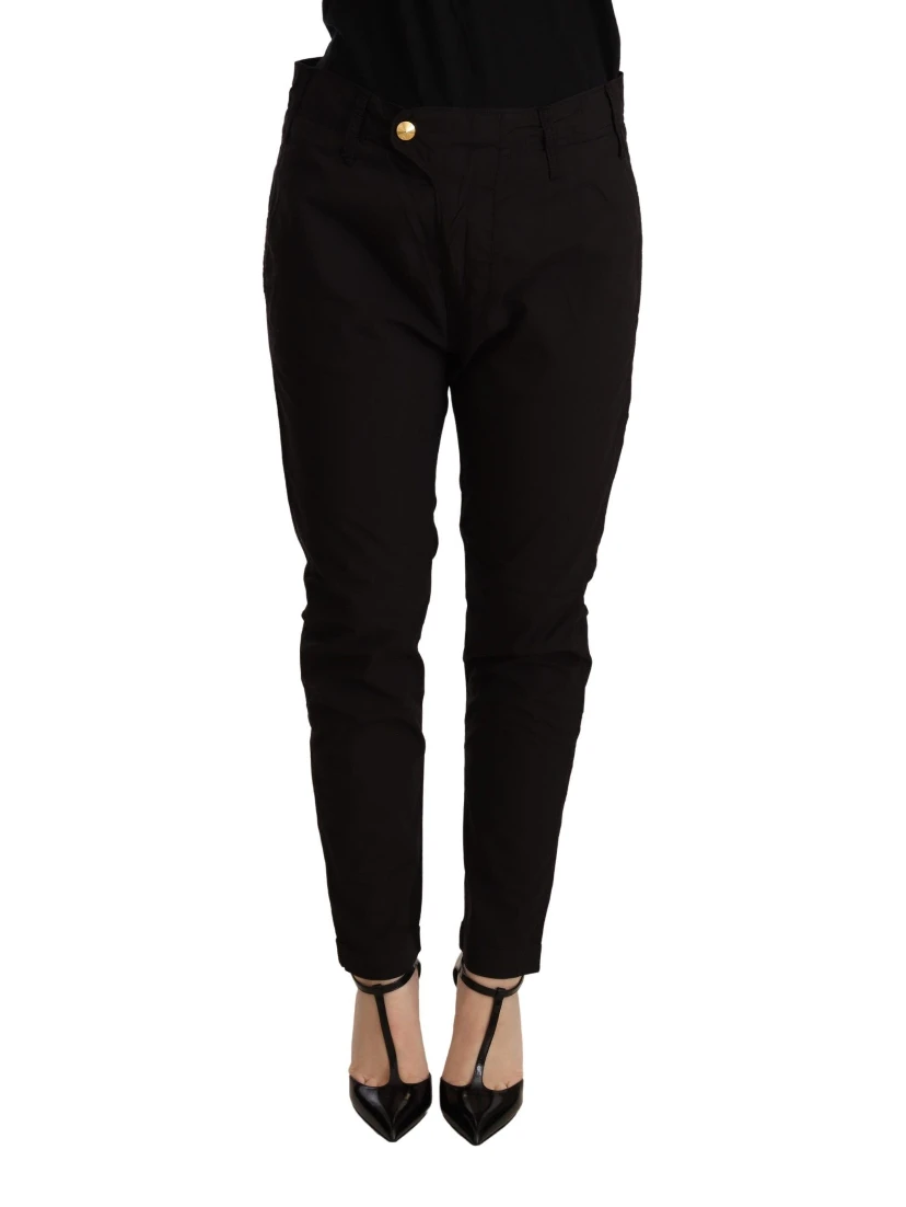 Black Mid Waist BAGGY Fit Skinny Trouser