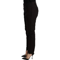 Black Mid Waist BAGGY Fit Skinny Trouser