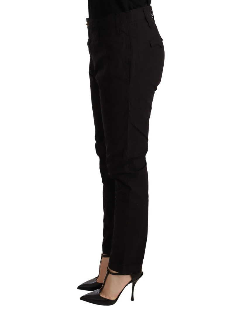 Black Mid Waist BAGGY Fit Skinny Trouser
