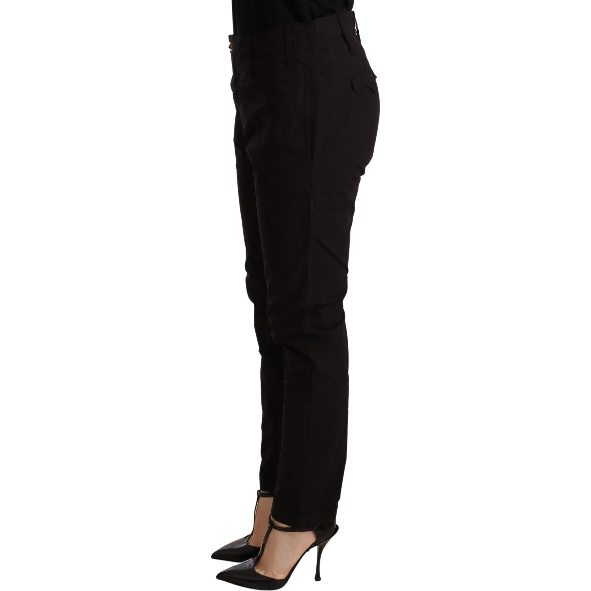 Black Mid Waist BAGGY Fit Skinny Trouser