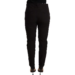 Black Mid Waist BAGGY Fit Skinny Trouser