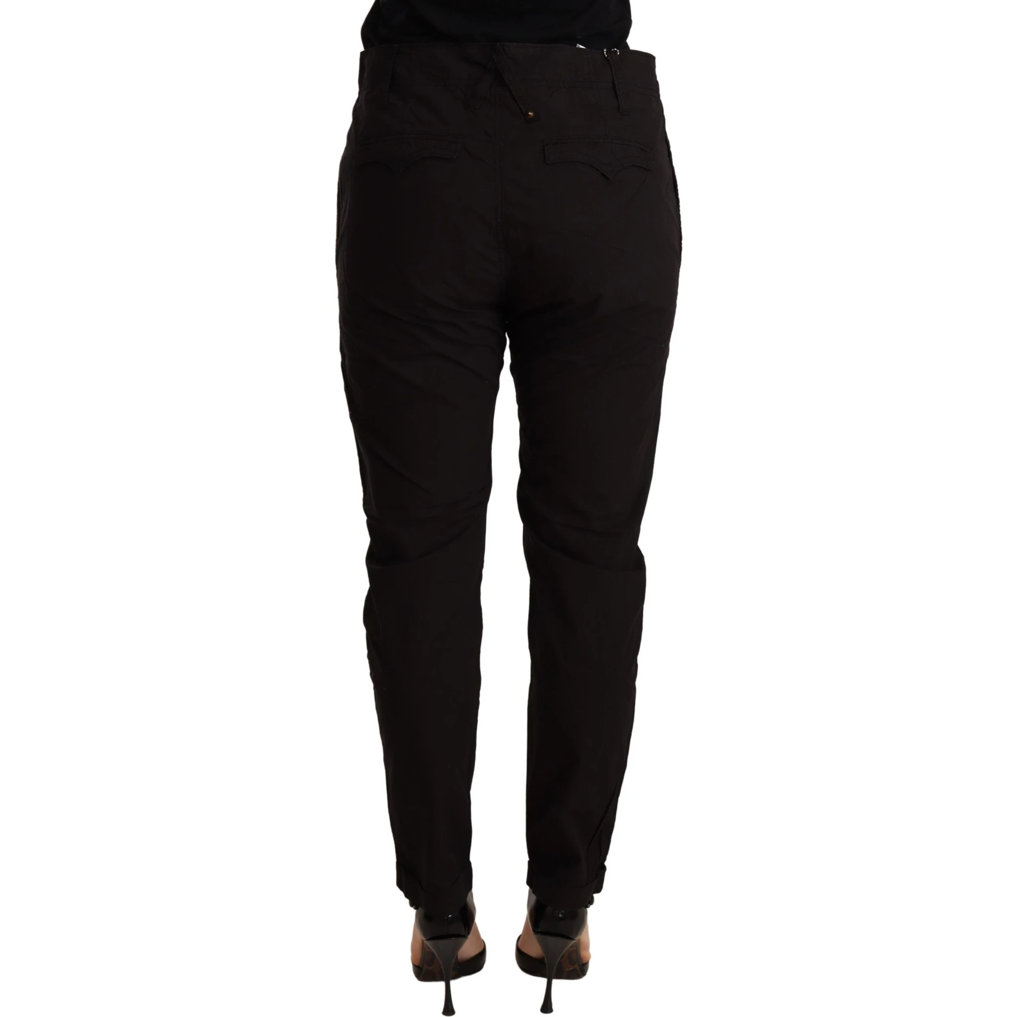 Black Mid Waist BAGGY Fit Skinny Trouser