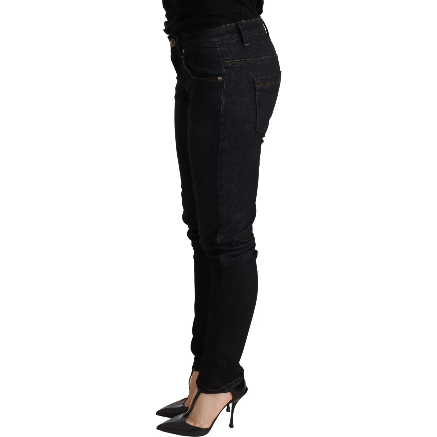Blue Washed Low Waist Skinny Denim Trouser