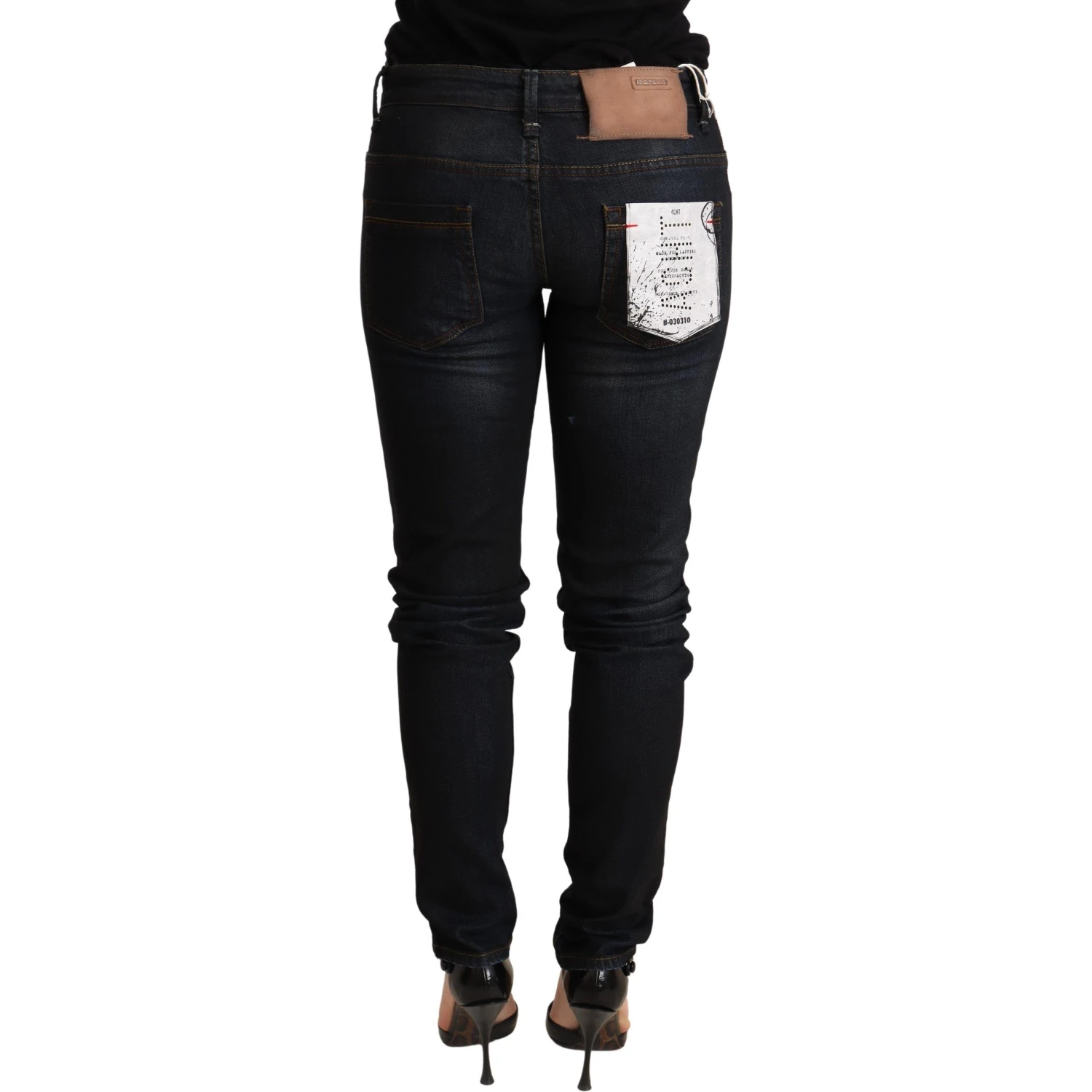 Blue Washed Low Waist Skinny Denim Trouser