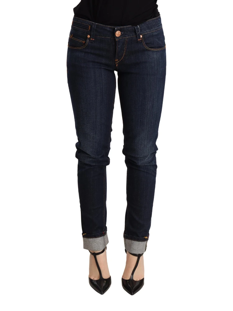 Blue Washed Low Waist Skinny Denim Trouser