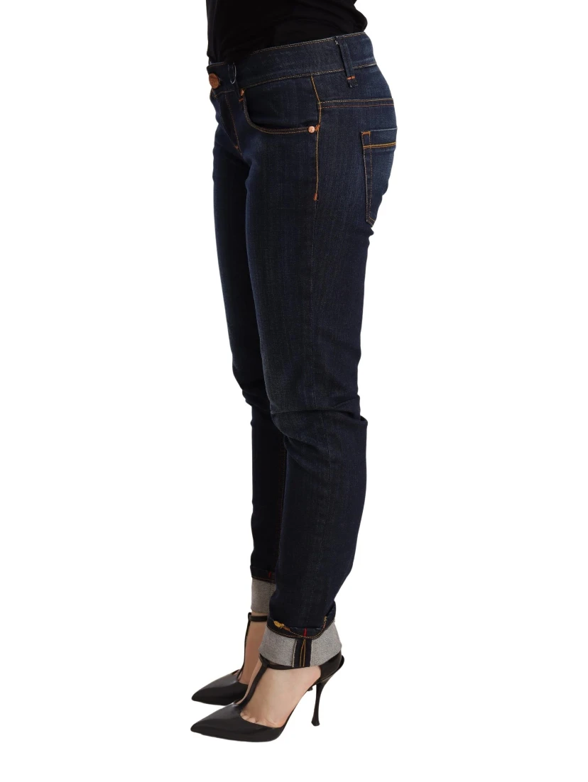 Blue Washed Low Waist Skinny Denim Trouser