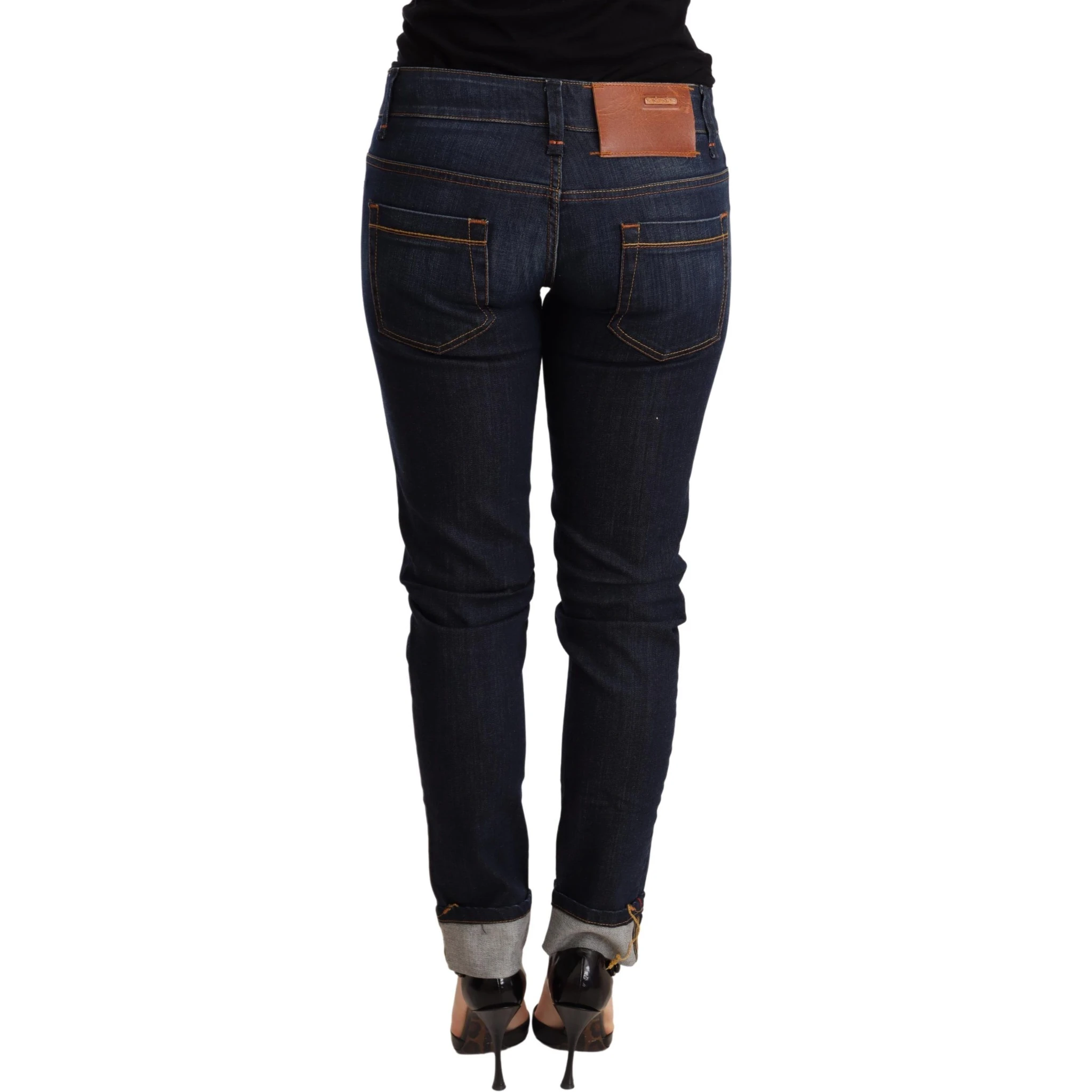 Blue Washed Low Waist Skinny Denim Trouser
