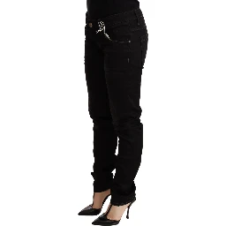 Black Low Waist Skinny Denim Cotton Trouser