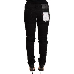 Black Low Waist Skinny Denim Cotton Trouser