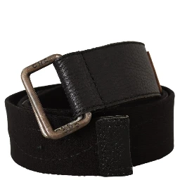 Black Cotton Ducati Metal Buckle Belt
