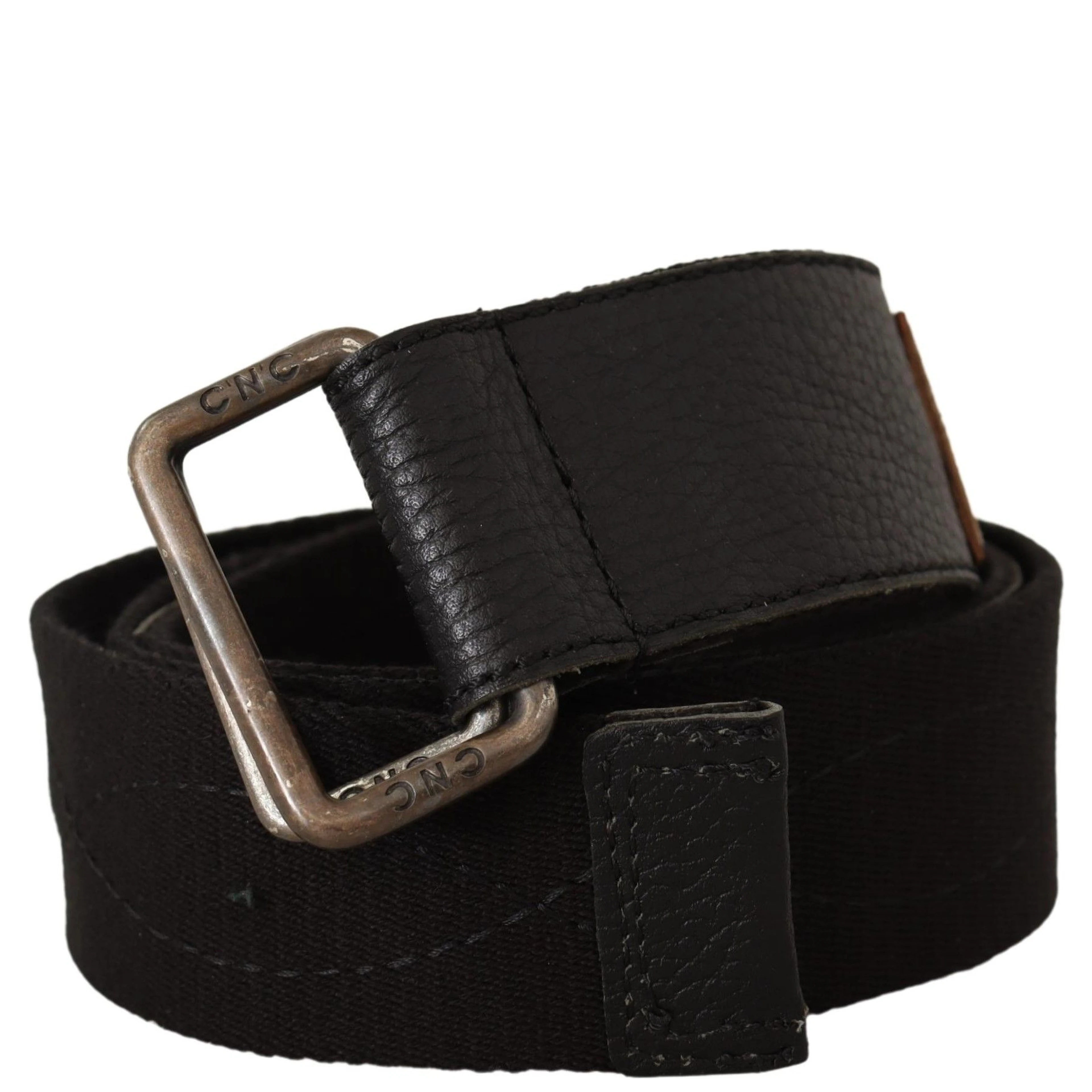 Black Cotton Ducati Metal Buckle Belt