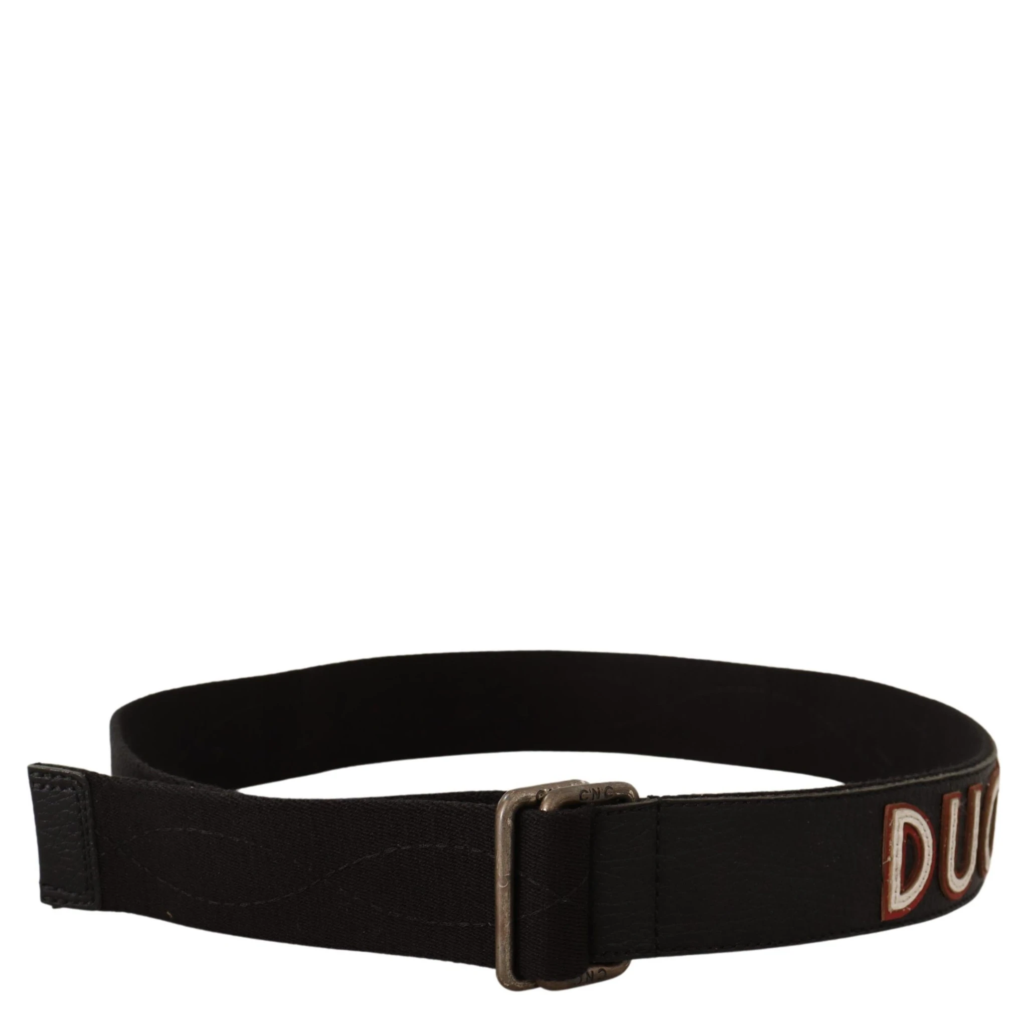 Black Cotton Ducati Metal Buckle Belt