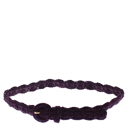 Purple Cotton Gold Logo Waist Belt