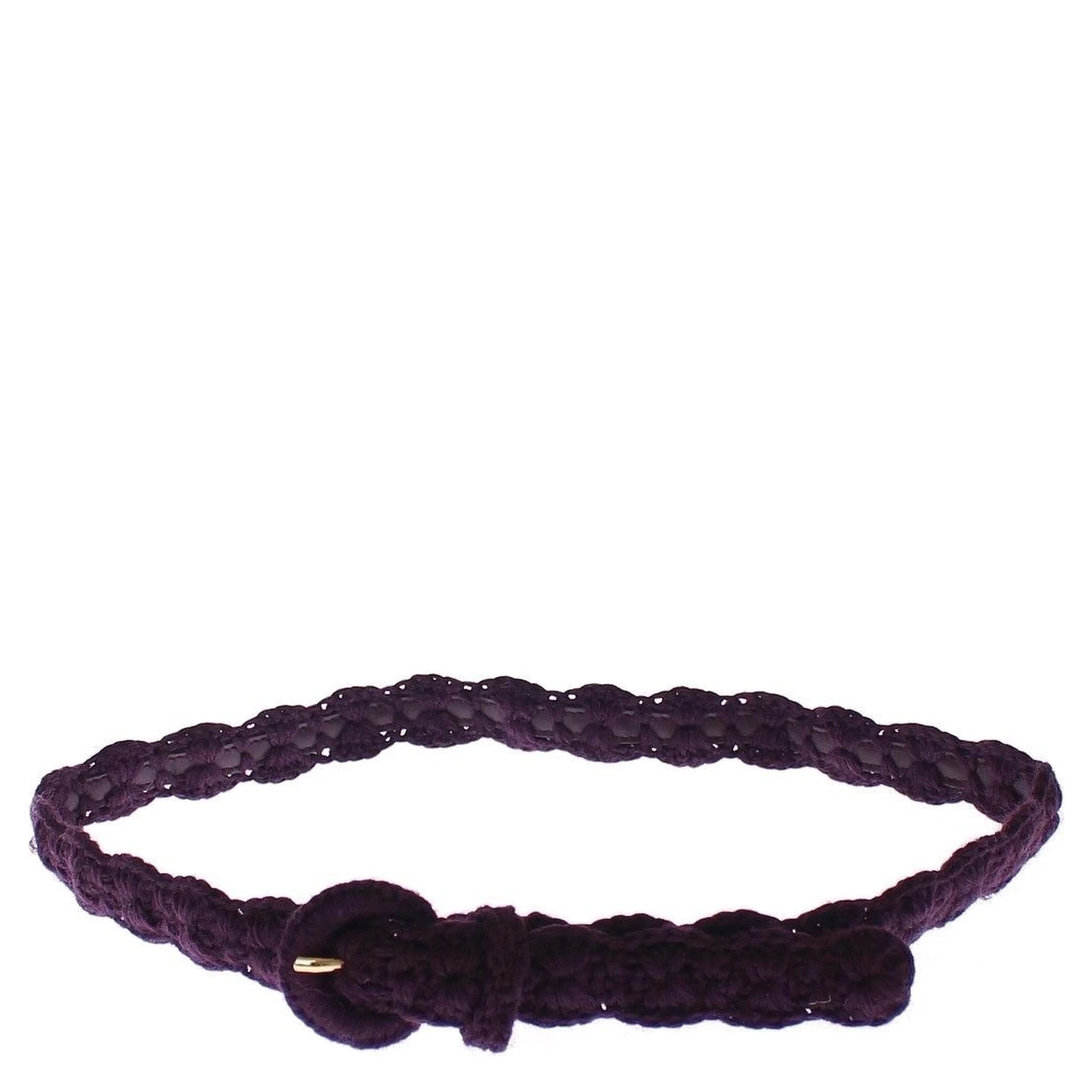 Purple Cotton Gold Logo Waist Belt