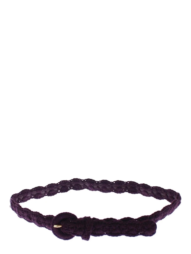 Purple Cotton Gold Logo Waist Belt alternative