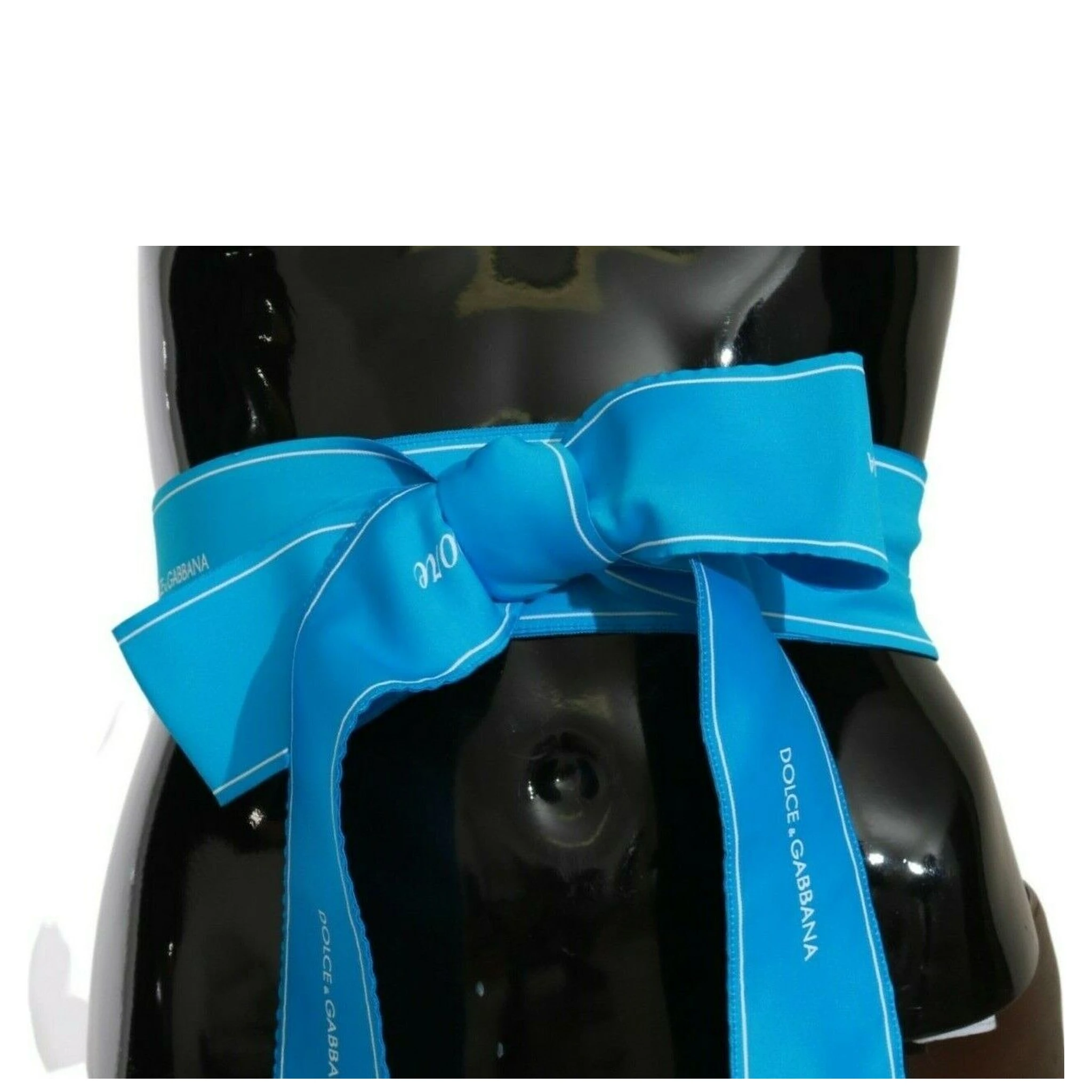 Blue Waist Ribbon Wide Bow Belt